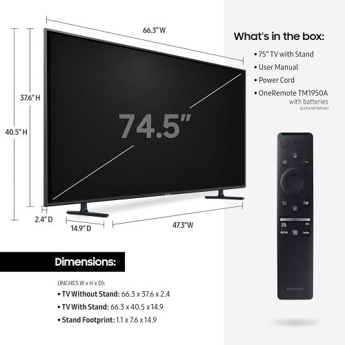 삼성 75인치 삼성전자 4K 울트라 HD 스마트 티비 2019년형 (UN75RU8000FXZA)