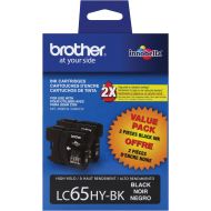 Brother LC65HYBK2 High-Yield 2-Pack Ink Cartridge, 900 Page-Yield, Black