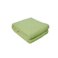 J&M Home Fashions Soft Premium Cotton Thermal Blanket, Full/Twin 72x90, All Season Comfort Cozy Warm Breathable Throw Blanket for Layering Bed, Couch, Sofa-Green