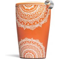 [아마존베스트]Tea Forte Kati Cup Ceramic Tea Infuser Cup with Infuser Basket and Lid for Steeping, Chakra