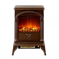 E-Flame USA e-Flame USA Hamilton Portable Electric Fireplace Stove (Venetian Bronze) - This 22-inch Tall Freestanding Stove Features Heater and Fan Settings with Realistic and Brightly Burning
