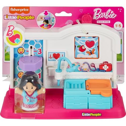 피셔프라이스 Fisher-Price Little People Barbie Toys for Toddler, Doctor Playset with Figure & Accessories for Preschool Pretend Play, Age 18+ Months