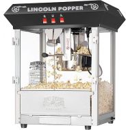 Lincoln Popcorn Machine - 8oz Popper with Stainless-Steel Kettle, Reject Kernel Tray, Warming Light and Accessories by Great Northern Popcorn (Black)