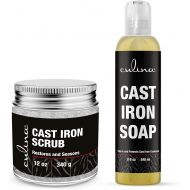 Culina Cast Iron Cleaning Set: Restoring Scrub & Cleaning Soap Best for Cleaning Care, Washing & Restoring 100% Plant-Based for Cast Iron Cookware, Skillets, Pans & Grills!