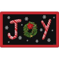 Toland Home Garden Joy 18 x 30 Inch Decorative Floor Mat Christmas Wreath Candy Cane Snowflake Doormat - 800100