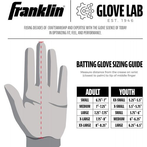  Franklin Sports MLB Baseball Batting Gloves - CFX Pro Adult + Youth Batting Glove Pairs - Baseball + Softball Batting Gloves - Multiple Sizes + Colors