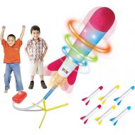 Play22 Toy Rocket Launcher LED - Jump Rocket Set Includes 6 Rockets - Play Rocket Soars Up to 100 Feet + - Missile Launcher Best Gift for Boys and Girls - Air Rocket Great for Outd