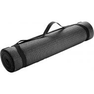 Mind Reader YOGAPVC-BLK All Purpose Extra Thick Yoga Fitness & Exercise Mats with Carrying Strap, High Density Anti-Tear