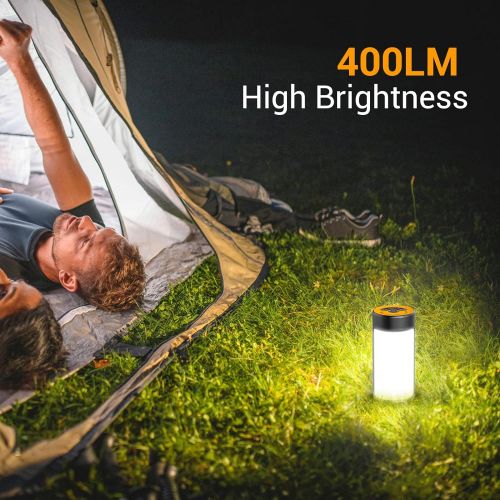  LED Camping Lantern, CT CAPETRONIX Rechargeable Camping Lights with 400LM 5 Light Modes Water-Resistant, Portable Tent Lights for Camping Power Outage Emergency Hurricane Home (2 P