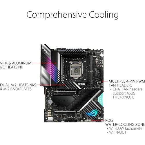 아수스 ASUS ROG Maximus XIII Apex (WiFi 6E) Z590 LGA 1200(Intel 11th/10th Gen) ATX Gaming Motherboard (PCIe 4.0,18 Power Stages,Intel 2.5 Gb Ethernet,4xM.2, USB 3.2 Gen 2x2, Aura Sync R