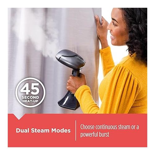  BLACK+DECKER Advanced Handheld Steamer HGS350, 45-Second Heat Up, 70% More Steam, Removes Wrinkles from Fabrics, Clothing and Upholstery