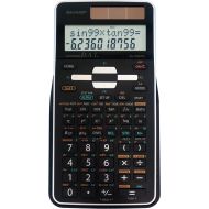 Sharp EL-506TSBBW 12-Digit Engineering/Scientific Calculator with Protective Hard Cover, Battery and Solar Hybrid Powered LCD Display, Great for Students and Professionals, Black