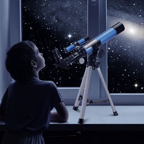 AOMEKIE Kids Telescope for Astronomy Beginners 40/400 Refractor Telescopes with Tripod Finderscope and Compass