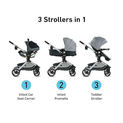 그라코 Graco Modes Nest Travel System, Includes Baby Stroller with Height Adjustable Reversible Seat, Pram Mode, Lightweight Aluminum Frame and SnugRide 35 Lite Elite Infant Car Seat, Norah