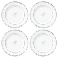 Lenox Federal Platinum Script Monogram Dinnerware Tidbit Plates, Set of 4, X