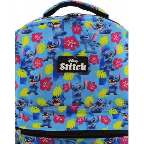 디즈니 Disney Lilo and Stitch Girls Boys Adults 16 Inch School Backpack Bag (One Size, Blue)
