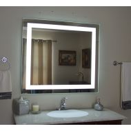 Mirrors and Marble LED Front-Lighted Bathroom Vanity Mirror: 44 Wide x 40 Tall - Commercial Grade - Rectangular - Wall-Mounted