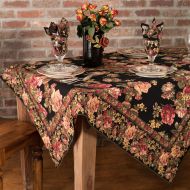 April Cornell Black Victorian Rose Tablecloth - 60 by 90