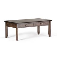 Simpli Home AXCHOL001-NAB Artisan Solid Wood 46 inch wide Contemporary Coffee Table in Natural Aged Brown