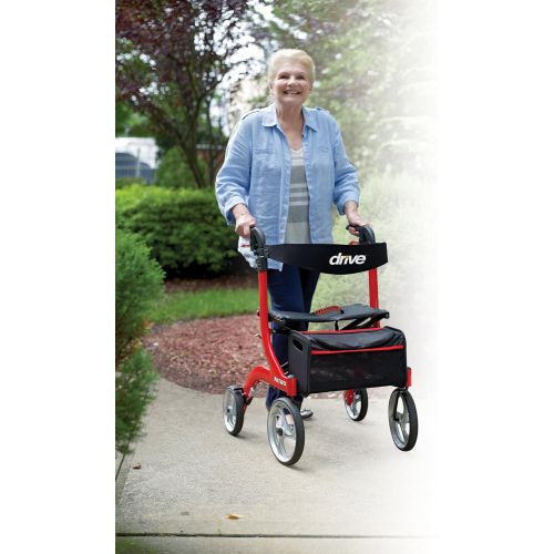  Drive Medical Nitro Euro Style Red Rollator Walker, Red