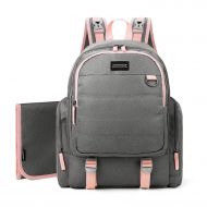 Mommore mommore Large Capacity Diaper Backpack Baby Nappy Bags with Changing Pad, Pink