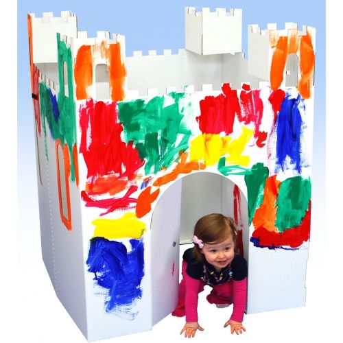  [아마존베스트]Easy Playhouse Blank Castle - Kids Art & Craft for Indoor & Outdoor Fun, Color, Draw, Doodle on this Blank Canvas  Decorate & Personalize a Cardboard Fort, 32 X 32 X 43. 5 - Made
