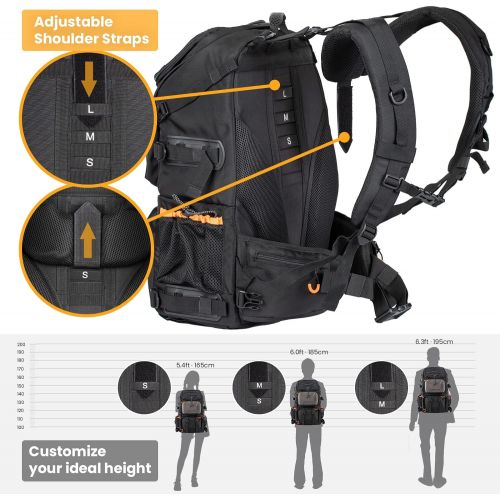  TARION Pro 2 Bags in 1 Camera Backpack Large with 15.6 Laptop Compartment Waterproof Rain Cover Extra Large Travel Hiking Camera Backpack DSLR Bag