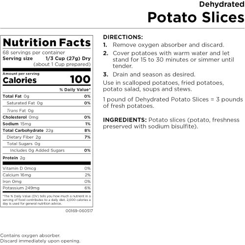  Augason Farms Dehydrated Potato Slices Shreds