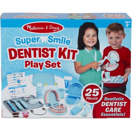  Melissa & Doug Super Smile Dentist Kit with Pretend Play Set of Teeth and Dental Accessories (26 Toy Pieces)