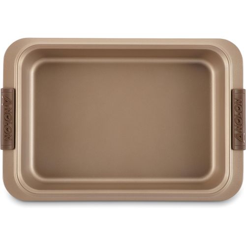  Anolon 47395 Advanced Nonstick Bakeware Set with Grips includes Nonstick Bread Pan, Cookie Sheet / Baking Sheet and Baking Pan - 3 Piece, Bronze Brown: Kitchen & Dining