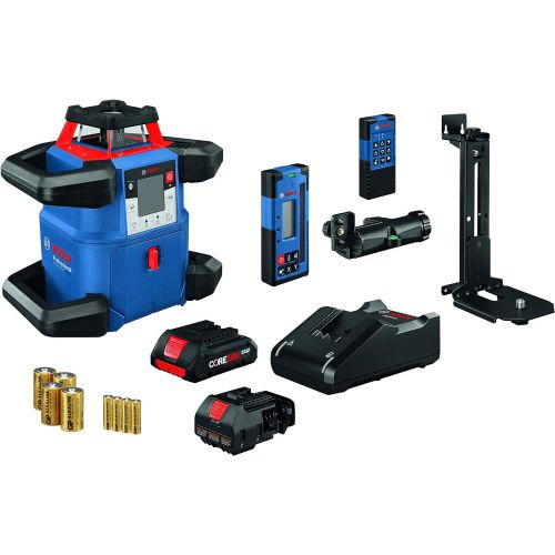  BOSCH REVOLVE4000 GRL4000-80CHV 18V Exterior 4000ft Range Horizontal/Vertical Self-Leveling Cordless Rotary Laser with Bluetooth Connectivity, Laser Receiver and CORE18V Battery