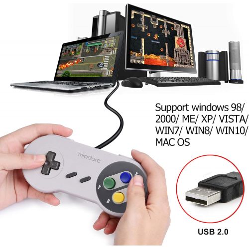  [아마존베스트]iNNEXT 2X USB Controller for SNES Games Classic Retro USB Gamepad Joystick for Windows PC Mac and Raspberry Pi System