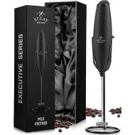 Zulay Kitchen Executive Series Milk Frother Wand - Upgraded & Improved Stand - Ideal Coffee Gift - Coffee Frother Handheld Foam Maker For Lattes - Electric Milk Frother Handheld For Cappuccino