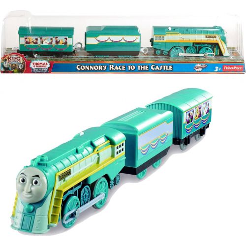  Fisher Price Year 2013 Thomas and Friends As Seen On King of the Railway DVD Series Trackmaster Motorized Railway Battery Powered Tank Engine 3 Pack Train Set - CONNORS RACE TO THE