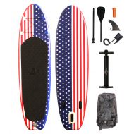 Roc USA American Flag Series Inflatable Stand Up Paddle Board SUP | iSUP Paddle Boards Include Paddle, Pump, Leash, Non-Slip Deck, Travel Backpack and SUP Accessories | for Youth & Adu
