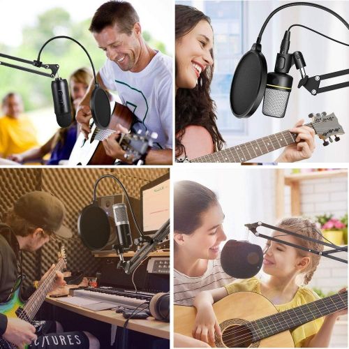  Acetaken Mic Stand, 2in1 Condenser Microphone stand Boom for Blue Yeti,X,Pro,Snowball iCE, AT2020 Microphone(NOT for Nano)