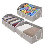 StorageWorks Storage Bins, Fabric Storage Baskets, Foldable Closet Organizer Trapezoid Storage Box, Bamboo Style, Gray, EX-Jumbo, 3-Pack