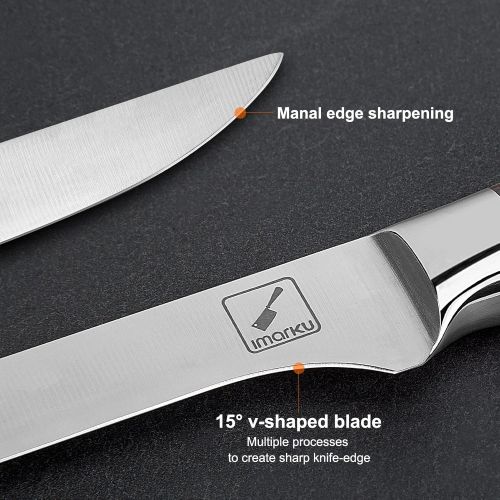  Boning Knife, imarku German High Carbon Stainless Steel Professional Grade Boning Fillet Knife, 6-Inch Professional Boning knife, Pakkawood Handle for Meat and Poultry