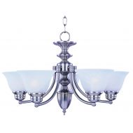 Maxim Lighting Maxim 2684FTSN Malaga 6-Light Chandelier, Satin Nickel Finish, Frosted Glass, MB Incandescent Incandescent Bulb , 60W Max., Dry Safety Rating, Standard Dimmable, Opal Glass Shade M