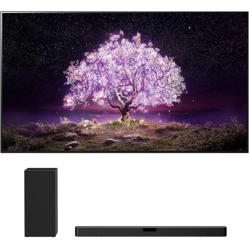  LG OLED55C1PUB 55 4K Ultra High Definition OLED Smart C1 Series TV with an LG SN5Y 2.1 Channel DTS Virtual High Definition Soundbar and Subwoofer (2021)