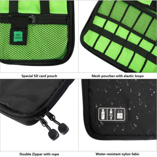  [아마존베스트]Buluri Cable Organizer Bag Portable Travel Electronics Accessories Storage for Charging Cable, USB Cable, Headphone Cable, Hard Drive, Black