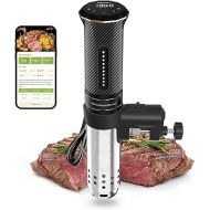 KitchenBoss Wifi Sous Vide Machine: Ultra-quiet Precision Sous-vide Cooker Immersion Circulator APP Control, IPX7 Waterproof Stainless Steel 1100W Professional Low Temperature Cooking Machines, Black