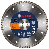 BOSCH DB742C 7 In. Premium Turbo Rim Diamond Blade with 7/8 In. Diamond Arbor Knockout for Smooth Cut Wet/Dry Cutting Applications in Concrete, Masonry