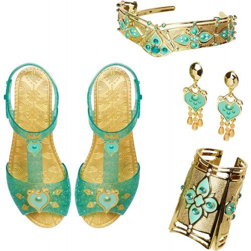  Aladdin Disney Jasmine Deluxe Royal Accessory Set, Includes: Shoes, Earrings, Cuff & Headdress