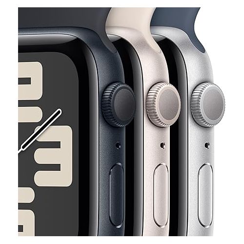애플 Apple Watch SE (2nd Gen) [GPS 40mm] Smartwatch with Starlight Aluminum Case with Starlight Sport Band S/M. Fitness & Sleep Tracker, Crash Detection, Heart Rate Monitor