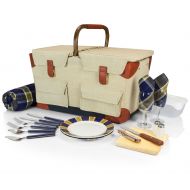 PICNIC TIME Picnic Time Pioneer Original Design Picnic Basket with Deluxe Service for Two, Tan/Navy