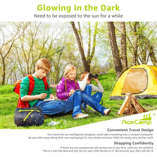  [아마존베스트]AceCamp Kids Sleeping Bag, Glow-in-The-Dark Sleeping Bag for Kids and Youth, Portable Water-Resistant Kids Sleeping Bag, Temp Rating 30F/ -1℃, For Camping, Hiking, Slumber Party