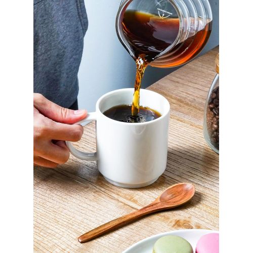  [아마존베스트]Sweese 616.001 Stackable Coffee Cups - 10 Ounce for Specialty Coffee Drinks, Cappuccino, Cafe Mocha, Latte and tea, Set of 6, White