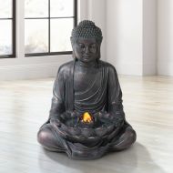 John Timberland Zen Buddha Outdoor Water Fountain LED Light Meditating for Yard Garden