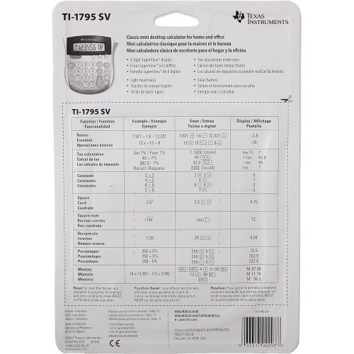  Texas Instruments TI-1795 SV Standard Function Calculator